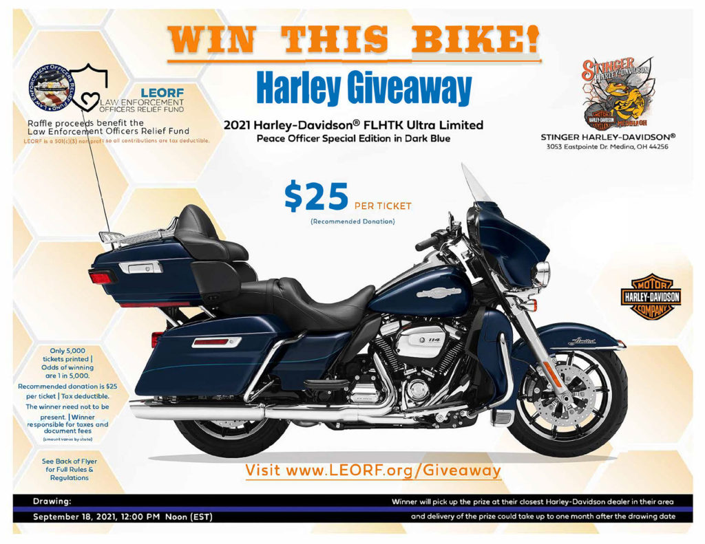 Donate to LEORF and Win a Harley Bike While Helping out LEOs and