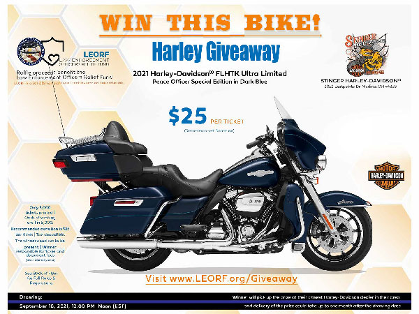 Donate to LEORF and Win a Harley Bike While Helping out LEOs and their Families!
