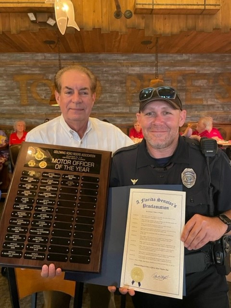 Ormond Beach Officer Rick Taylor Honored with Motor Officer of the Year Award