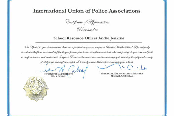 IUPA-Certificate-School-Resource-Officer-Andre-Jenkins